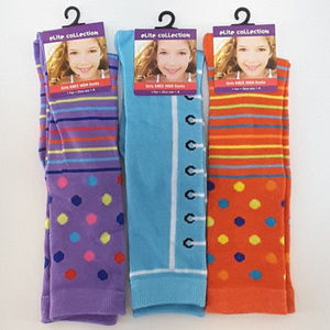 *GIRLS* ELITE COLLECTION 3 pair of Knee High Socks